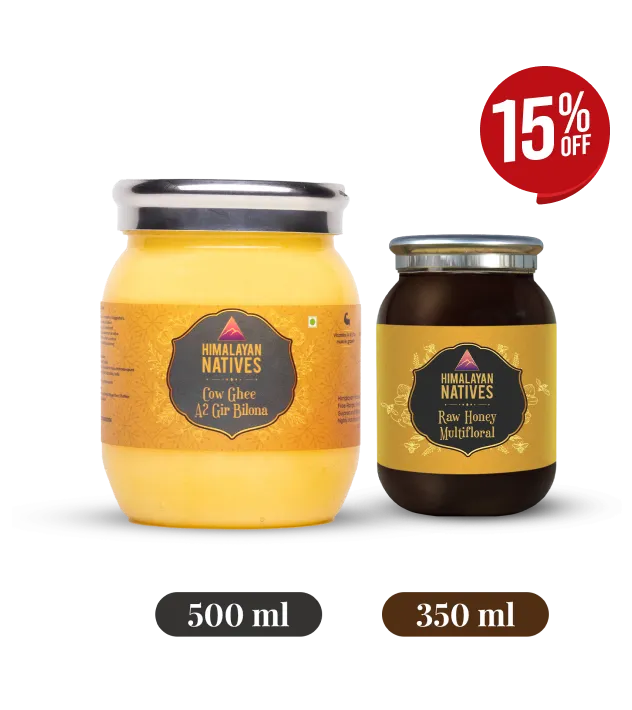 Combo of A2 Gir Cow Bilona Ghee & Raw Honey