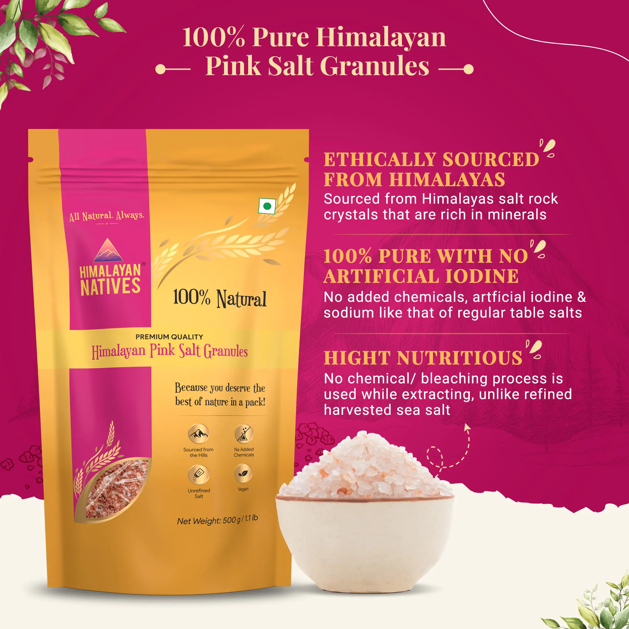 Nutritional Value - Pink Salt Granules