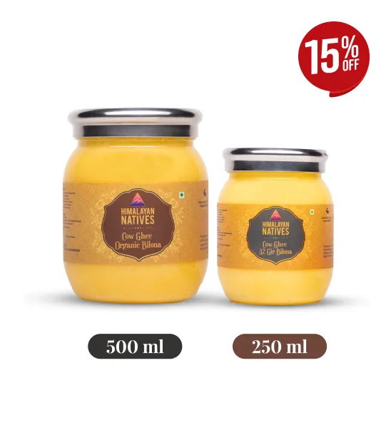 Organic Cow Bilona Ghee & A2 Gir Cow Bilona Ghee Combo