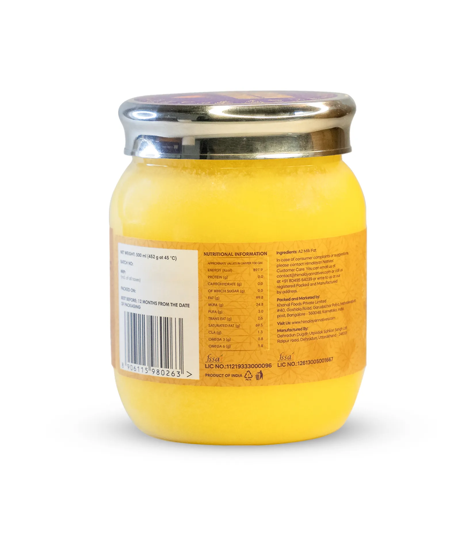 Product Specification - A2 Badri Cow Ghee
